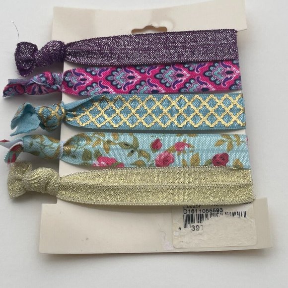 France Luxe L.Erickson Women Hair Ties Set of 5 Hair Pony Multi color Pony Tails - Picture 7 of 8